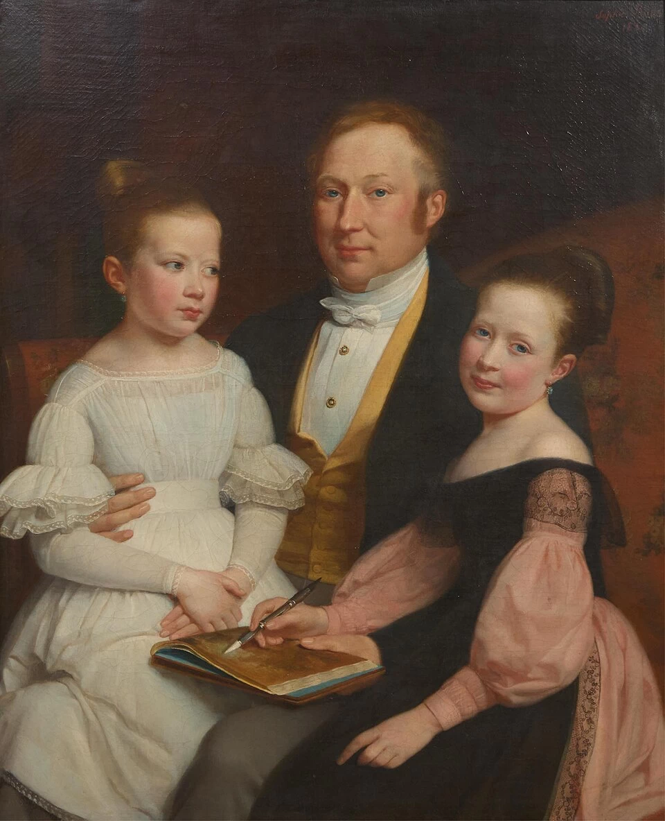 Ritratto di un padre con due figlie, 1840
